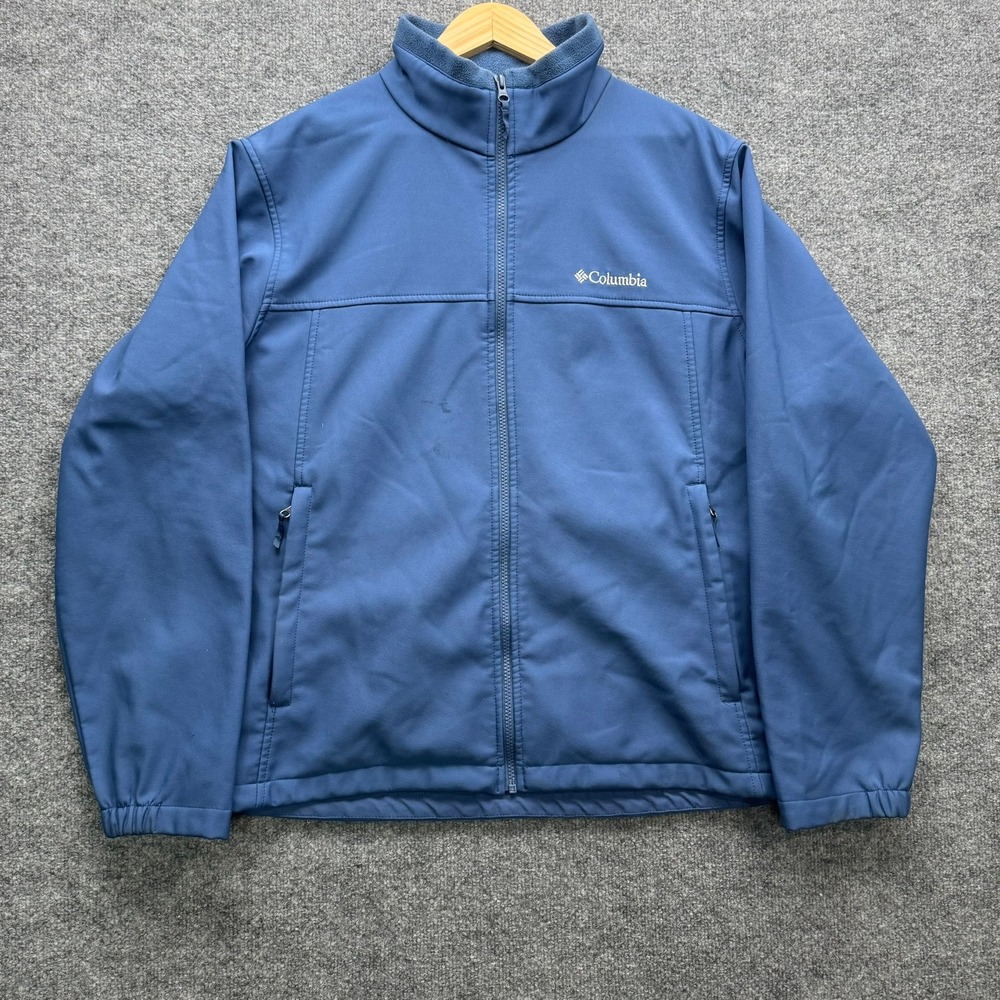 Columbia Jacket Men's Size XL Blue Full Zip Fleece Lined Warm Outdoor Coat